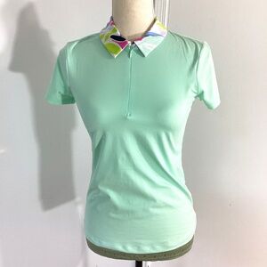 NWT TOMMY BAHAMAS WOMAN'S GOLF TENNIS SHORT SLEEVE MINT TOP SIZE  XS UPF…